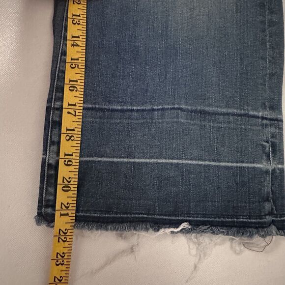 McGuire Jeans Womens 27 Blue Wide Leg Distressed Crop Raw Hem Denim Boho Summer - Picture 8 of 9